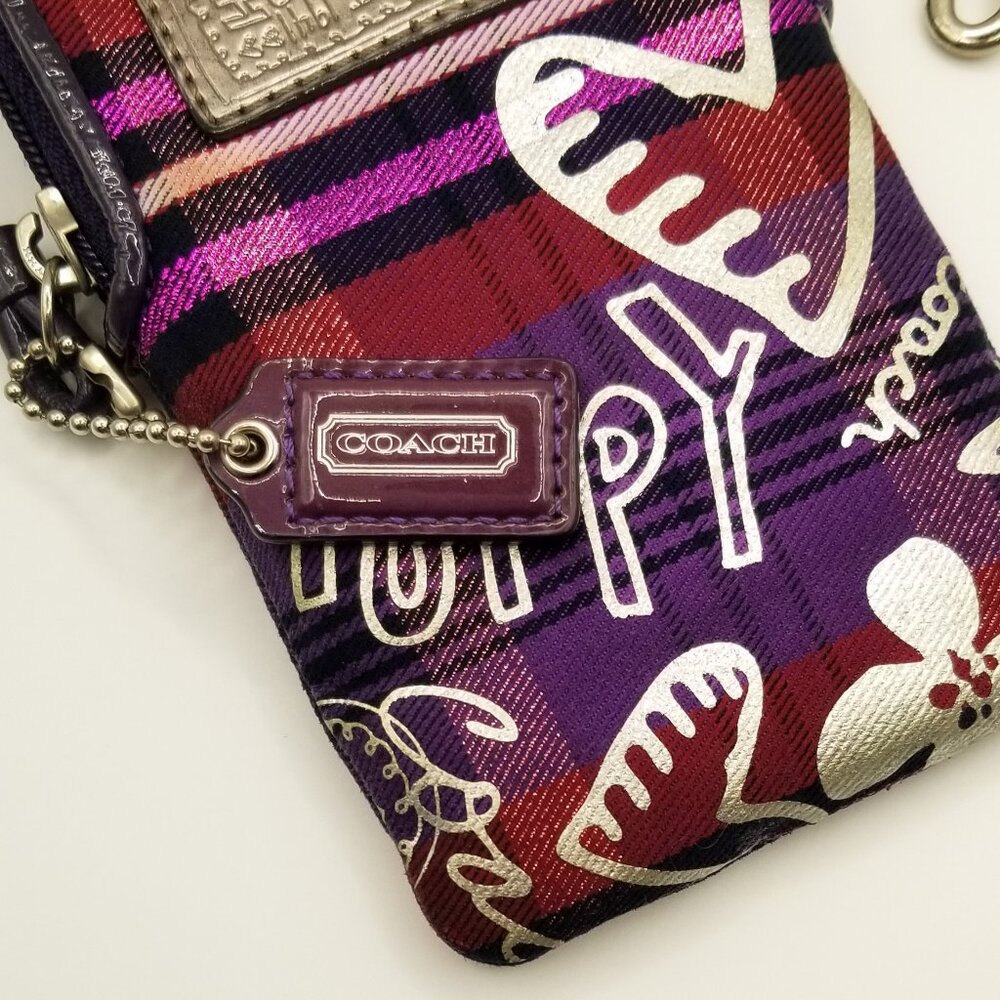 Coach - "Poppy" Purple Tartan Wristlet (Retired) - EUC - Picture 4 of 16